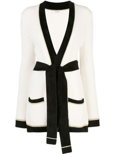 Derek Lam 10 Crosby кардиган в полоску с поясом и люрексом