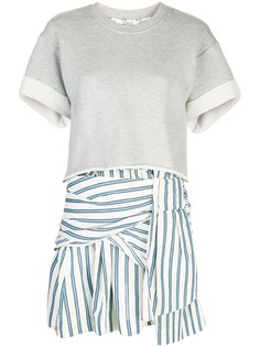 Derek Lam 10 Crosby ярусное платье в полоску и укороченная толстовка 2-в-1