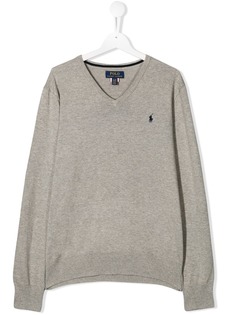 Ralph Lauren Kids свитер с V-образным вырезом