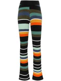 The Elder Statesman Tes stripe cashmere flared trousers