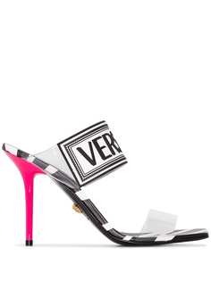 Versace zebra print logo sandals