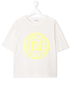 Fendi Kids футболка с контрастным логотипом