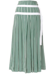 Joseph плиссированная юбка в полоску с двойным поясом