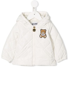 Moschino Kids пуховик с вышивкой