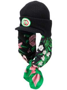 Gucci logo scarf beanie