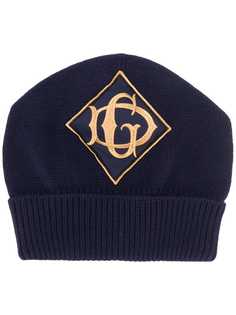 Dolce & Gabbana gold-tone logo patch beanie