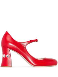 Miu Miu Mary Jane embellished heel pumps