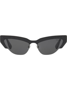 Miu Miu Eyewear солнцезащитные очки в декорированной оправе кошачий глаз