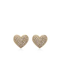 Shay yellow gold shay heart pavé diamond earrings