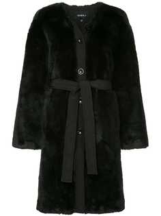 Goen.J однобортное пальто с поясом