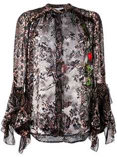 Preen By Thornton Bregazzi блузка со змеиным и цветочным рисунками
