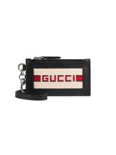 Gucci визитница с жаккардовой полоской