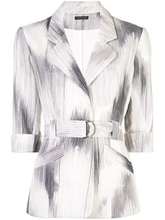 Josie Natori фактурный жакет с поясом