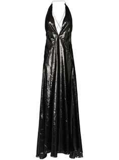 Michael Lo Sordo блестящее платье макси Alexandra с V-образным вырезом
