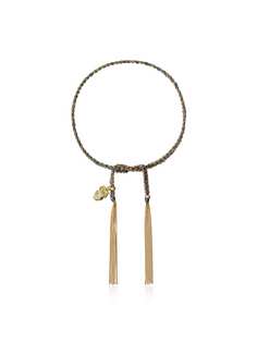 Carolina Bucci purple and blue intuition charm yellow gold lucky bracelet