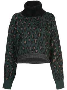 Sacai джемпер с леопардовым принтом