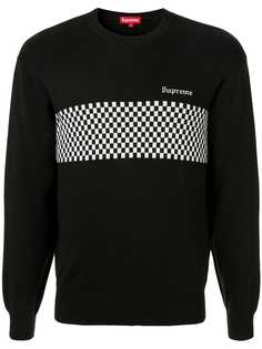 Supreme толстовка со вставкой в клетку