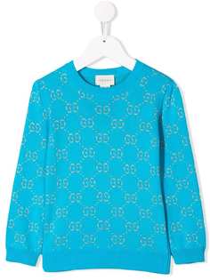 Gucci Kids трикотажный джемпер с логотипом