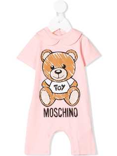 Moschino Kids короткий комбинезон с принтом медведя