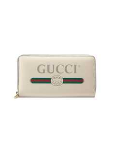 Gucci кошелек на молнии с принтом логотипа