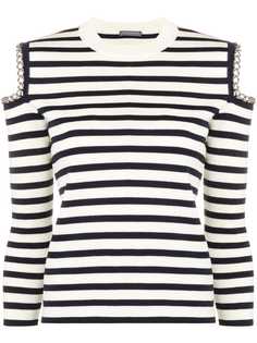 Alexander McQueen полосатый джемпер с цепочным декором