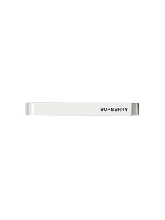Burberry зажим для галстука с покрытием из серебра и гравировкой