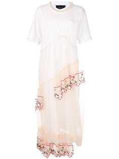 Simone Rocha платье-футболка с панелью из тюля