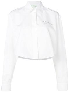 Off-White укороченная рубашка с принтом