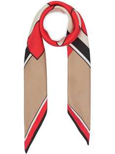 Burberry платок с монограммой и полосками Icon Stripe