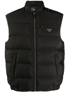 Prada дутый жилет с логотипом