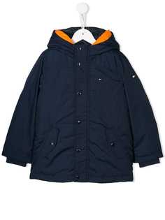 Tommy Hilfiger Junior пальто с капюшоном и вышитым логотипом