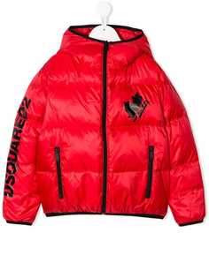 Dsquared2 Kids куртка-пуховик с нашивкой-логотипом