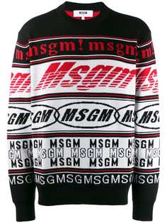 MSGM трикотажный джемпер с логотипом