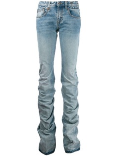R13 джинсы прямого кроя со сборками