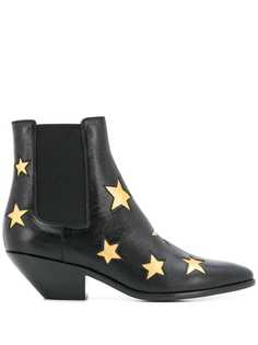 Saint Laurent ковбойские ботинки с контрастными вставками