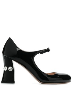 Miu Miu crystal heel Mary Jane pumps