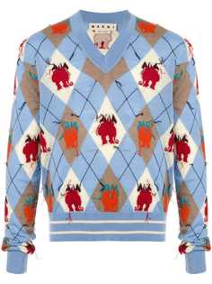 Marni джемпер с узором аргайл