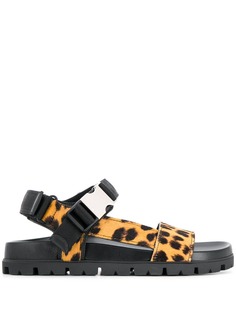 Prada leopard print flatform sandals