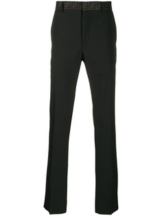 Fendi logo-waistband tailored trousers