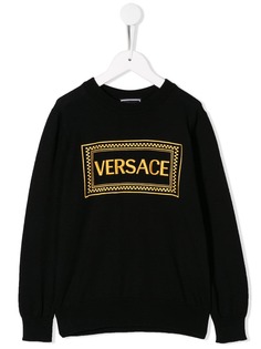 Versace Kids толстовка с вышитым логотипом