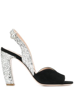 Miu Miu slingback glitter sandals