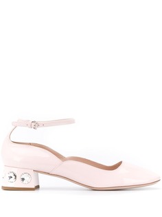 Miu Miu rhinestone-heeled Mary-Jane pumps