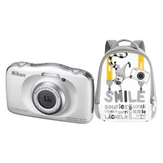 Цифровой фотоаппарат NIKON CoolPix W150, белый, рюкзак