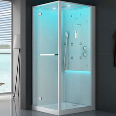 Душевая кабина W1302 100x90 L профиль Белый стекло прозрачное Ssww