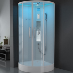 Душевая кабина W1018B 100x100 профиль Белый стекло прозрачное Ssww