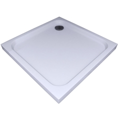 Душевой поддон из искусственного камня 90x90 квадратный Белый Акватек