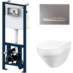 Комплект унитаза с инсталляцией Spirit V2.0 I012702/I014151/C701700SC с сиденьем Микролифт и клавишей смыва Хром AM PM