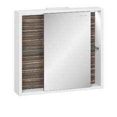 Зеркальный шкаф Belle 80 с подсветкой Белый/макассар Edelform
