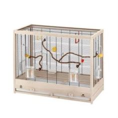 Домики, игрушки, кормушки и аксессуары для птиц Клетка для птиц FERPLAST Giulietta 6 Nera деревянная 81х41х64 см
