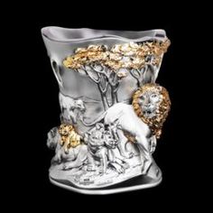 Вазы Ваза Linea Argenti Львы 15 см